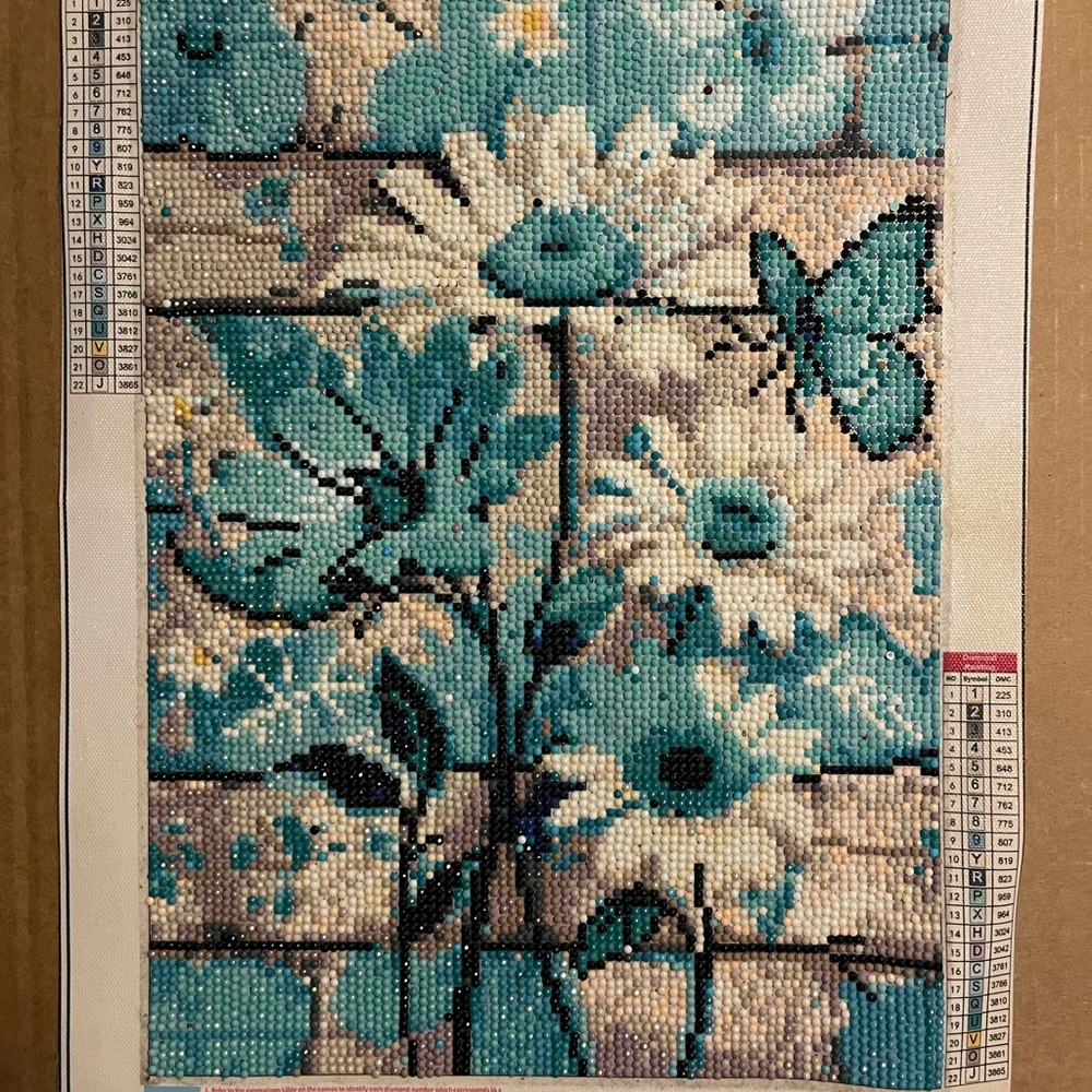 Blue and Cream Floral Art & Decals Wall Decor